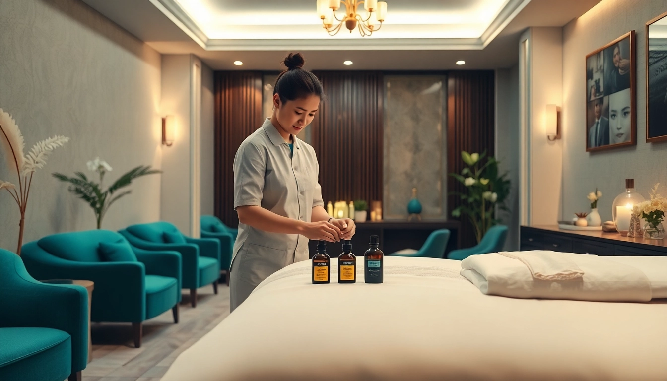 Experience the soothing atmosphere of 호치민 불건마 in a professional massage therapy setting.