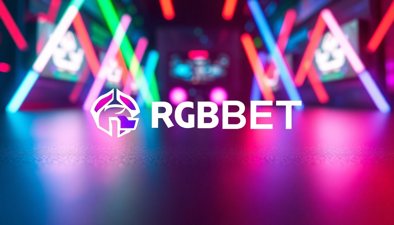 Engaging RGBET logo design with dynamic gaming elements and vibrant colors.