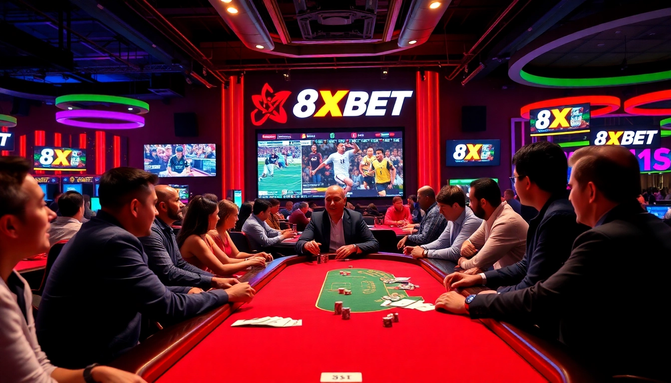 Engaging players in a lively 8XBET betting environment with dynamic casino elements.