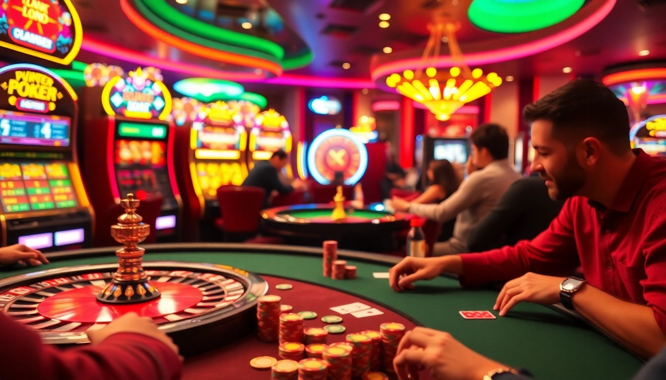 Experience the thrill of shbet đăng ký as players engage at an exciting casino poker table, rich with vibrant colors and dynamic energy.